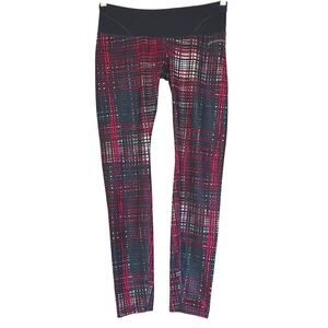 Brooks Run Happy Leggings Womens S Athletic Tights Navy Pink Green Reflective